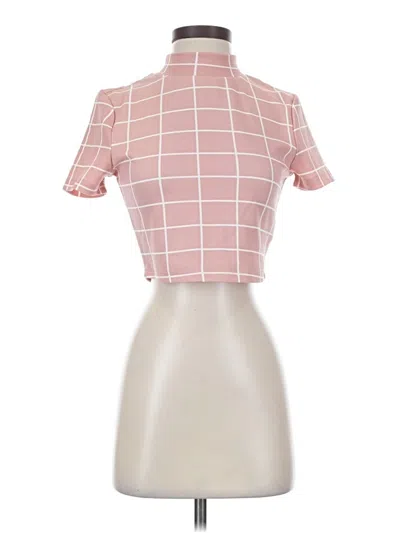 Pre-owned Shein Short Sleeve Turtleneck In Pink