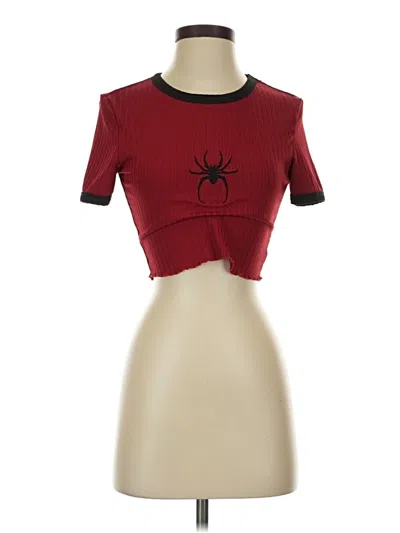 Pre-owned Shein Short Sleeve Turtleneck In Red