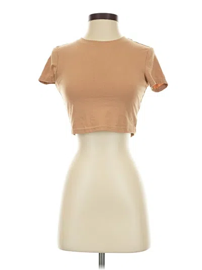 Pre-owned Shein Short Sleeve Turtleneck In Tan