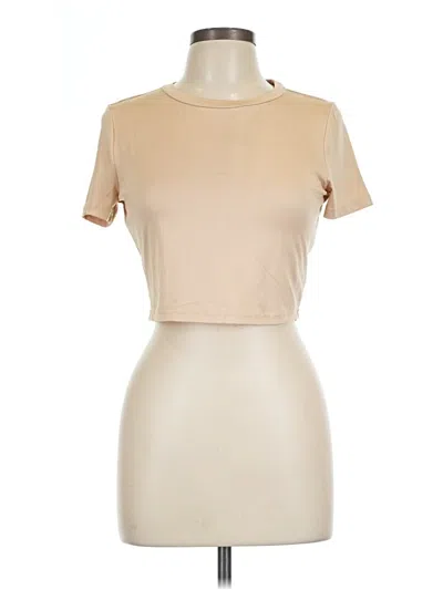 Pre-owned Shein Short Sleeve Turtleneck In Tan