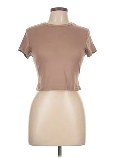 Pre-owned Shein Short Sleeve Turtleneck In Tan