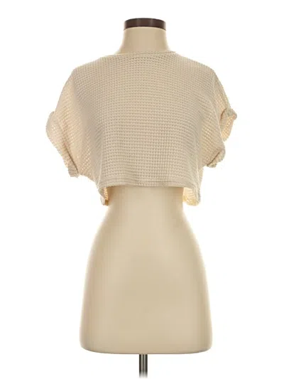 Pre-owned Shein Short Sleeve Turtleneck In Tan
