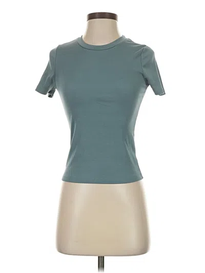 Pre-owned Shein Short Sleeve Turtleneck In Teal