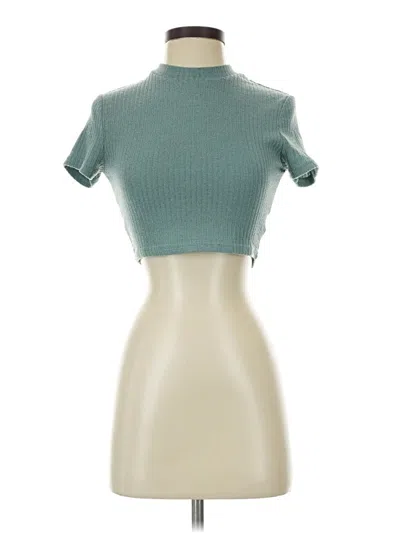 Pre-owned Shein Short Sleeve Turtleneck In Teal