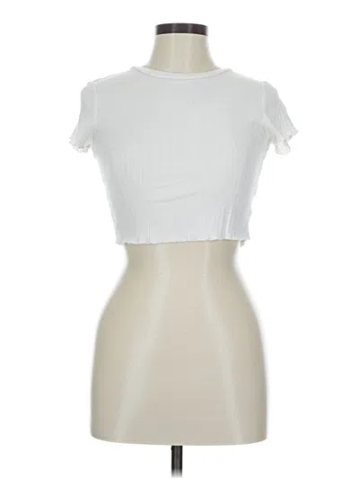 Pre-owned Shein Short Sleeve Turtleneck In White