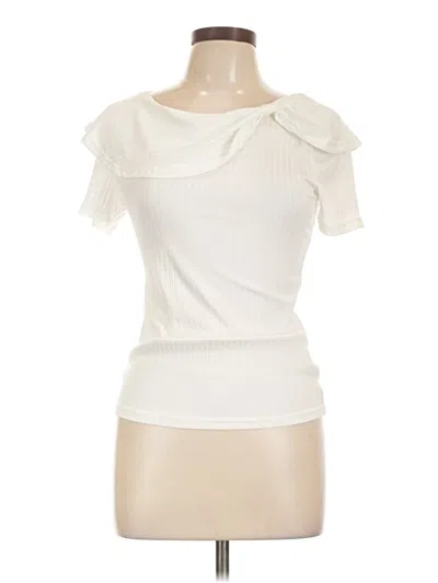 Pre-owned Shein Short Sleeve Turtleneck In White