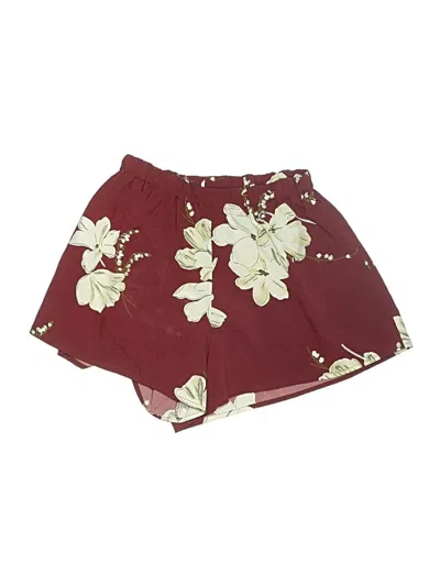Pre-owned Shein Shorts In Burgundy