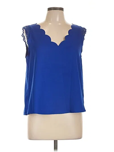Pre-owned Shein Sleeveless Blouse In Blue