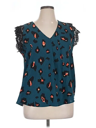 Pre-owned Shein Sleeveless Blouse In Blue