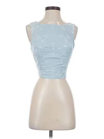Pre-owned Shein Sleeveless Blouse In Blue