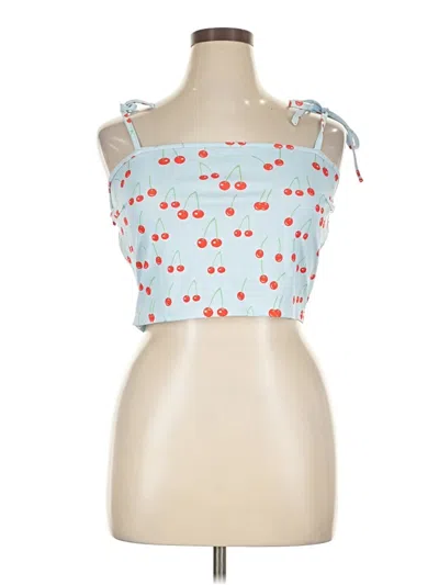 Pre-owned Shein Sleeveless Blouse In Blue