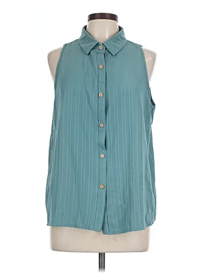 Pre-owned Shein Sleeveless Blouse In Blue