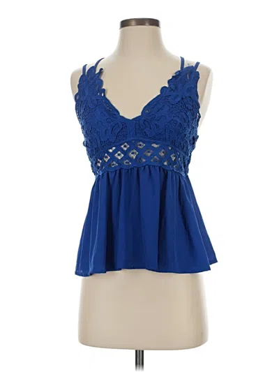 Pre-owned Shein Sleeveless Blouse In Blue