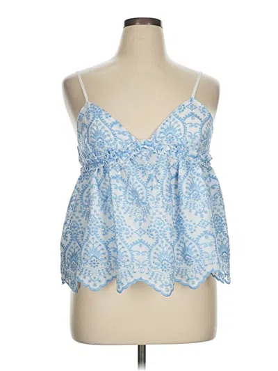 Pre-owned Shein Sleeveless Blouse In Blue
