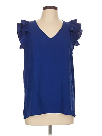 Pre-owned Shein Sleeveless Blouse In Blue