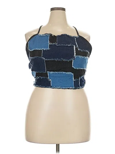 Pre-owned Shein Sleeveless Blouse In Blue