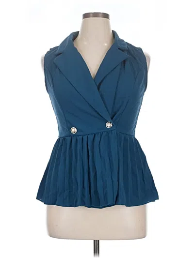 Pre-owned Shein Sleeveless Blouse In Blue
