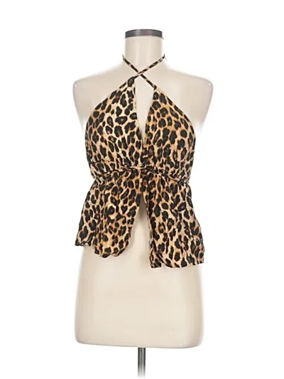 Pre-owned Shein Sleeveless Blouse In Brown