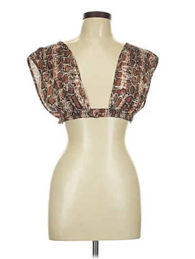Pre-owned Shein Sleeveless Blouse In Brown