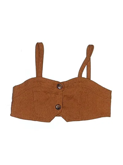 Pre-owned Shein Kids' Sleeveless Blouse In Brown