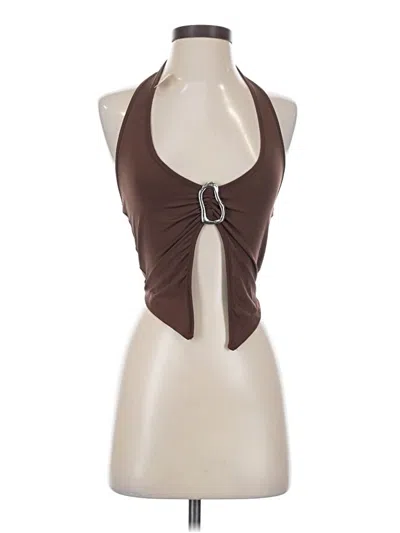 Pre-owned Shein Sleeveless Blouse In Brown