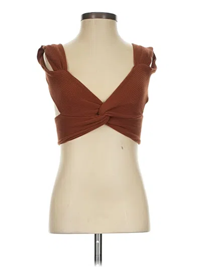 Pre-owned Shein Sleeveless Blouse In Brown