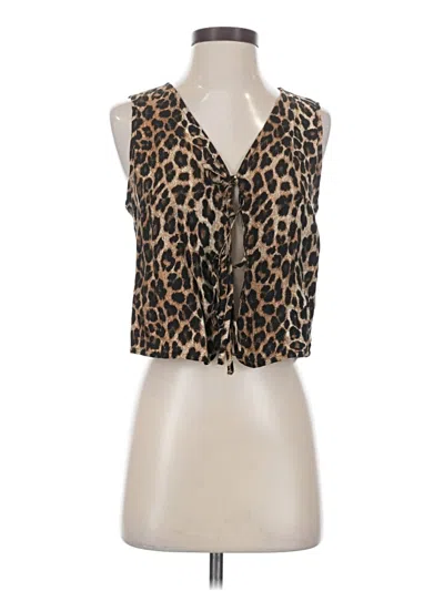Pre-owned Shein Sleeveless Blouse In Brown