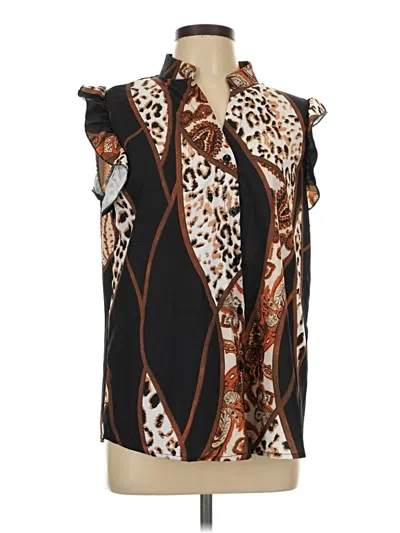Pre-owned Shein Sleeveless Blouse In Brown
