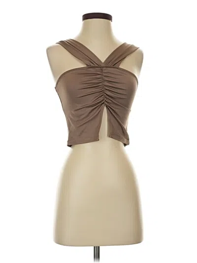 Pre-owned Shein Sleeveless Blouse In Brown