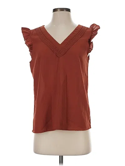 Pre-owned Shein Sleeveless Blouse In Brown
