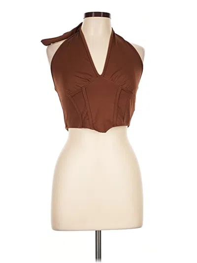 Pre-owned Shein Sleeveless Blouse In Brown