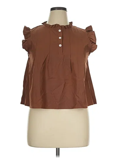Pre-owned Shein Sleeveless Blouse In Brown