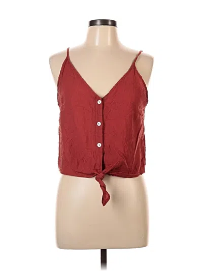 Pre-owned Shein Sleeveless Blouse In Burgundy