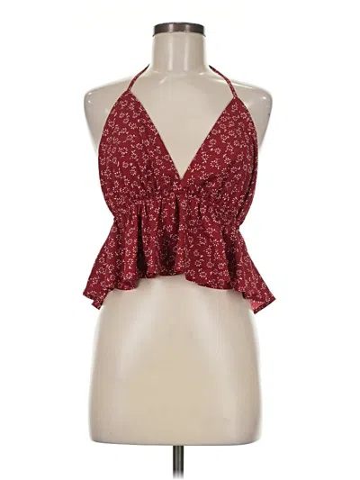 Pre-owned Shein Sleeveless Blouse In Burgundy