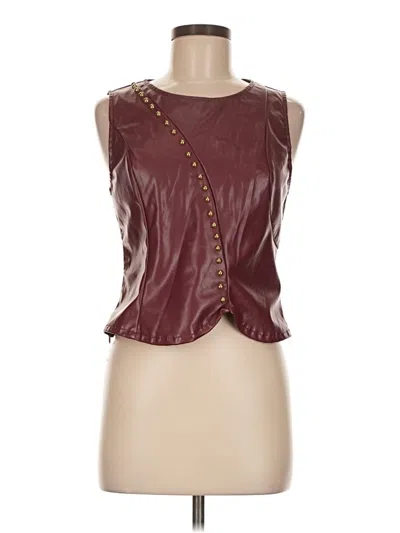 Pre-owned Shein Sleeveless Blouse In Burgundy
