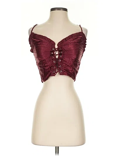 Pre-owned Shein Sleeveless Blouse In Burgundy