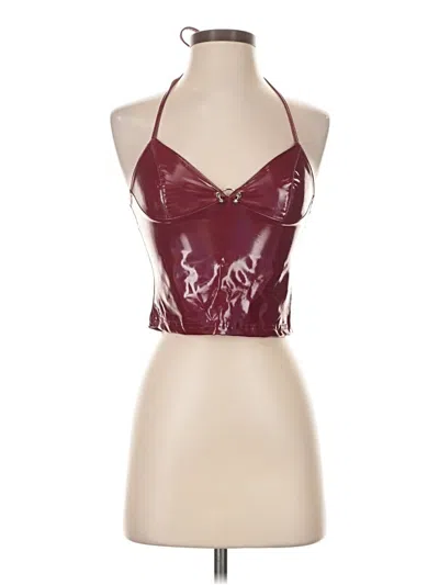 Pre-owned Shein Sleeveless Blouse In Burgundy
