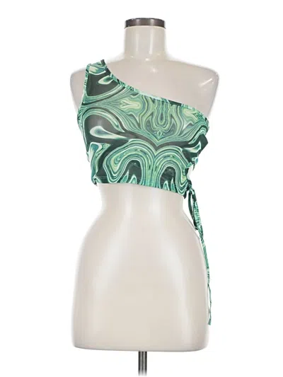 Pre-owned Shein Sleeveless Blouse In Green
