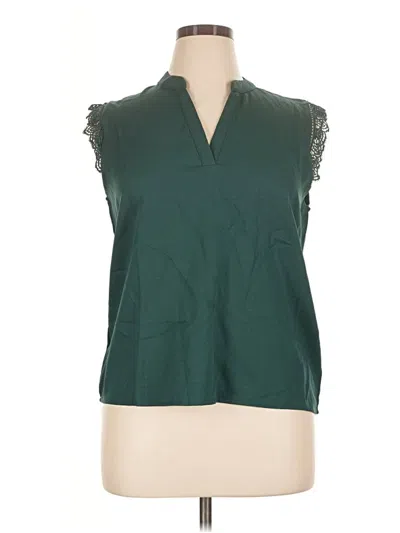 Pre-owned Shein Sleeveless Blouse In Green