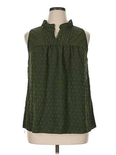 Pre-owned Shein Sleeveless Blouse In Green