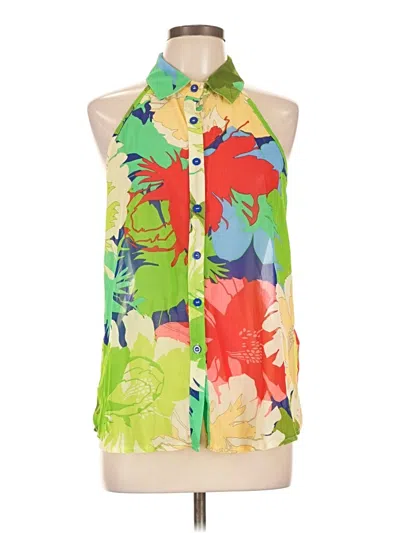 Pre-owned Shein Sleeveless Blouse In Green