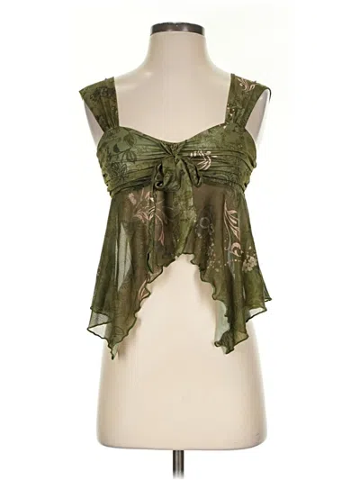 Pre-owned Shein Sleeveless Blouse In Green