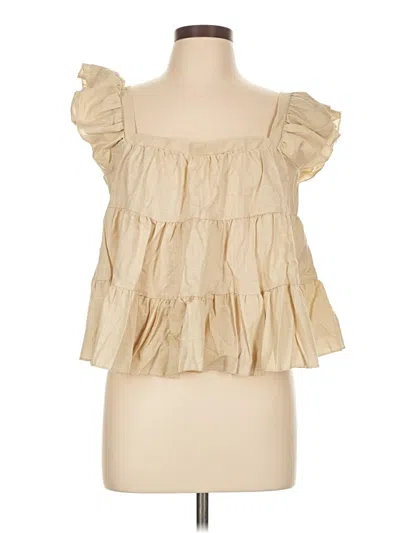 Pre-owned Shein Sleeveless Blouse In Tan
