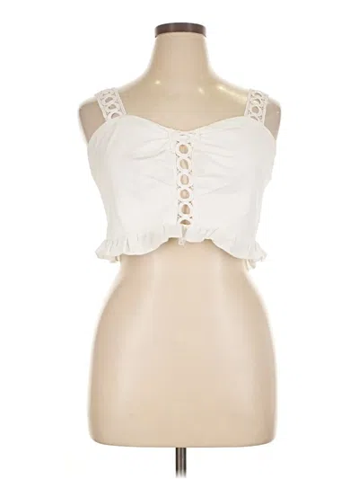 Pre-owned Shein Sleeveless Blouse In White