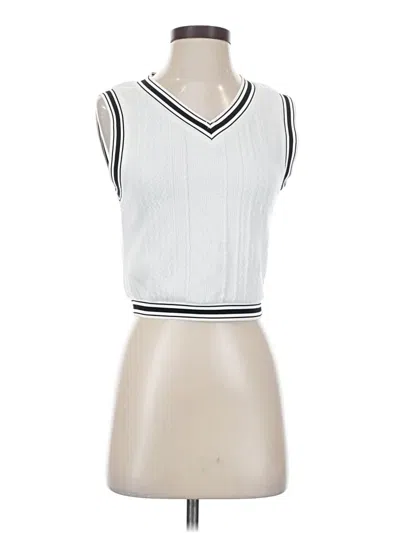 Pre-owned Shein Sleeveless Blouse In White