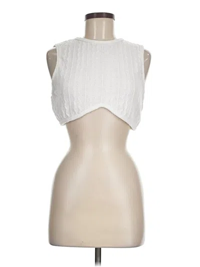 Pre-owned Shein Sleeveless Blouse In White