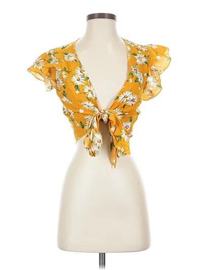 Pre-owned Shein Sleeveless Blouse In Yellow