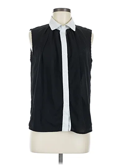 Pre-owned Shein Sleeveless Button Down Shirt In Black