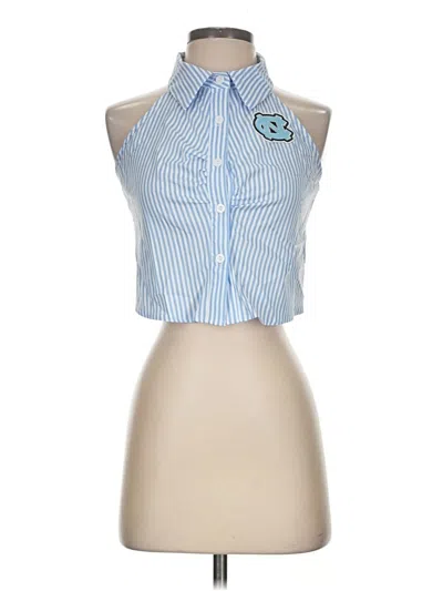 Pre-owned Shein Sleeveless Button Down Shirt In Blue