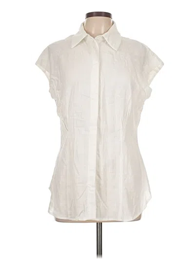 Pre-owned Shein Sleeveless Button Down Shirt In White
